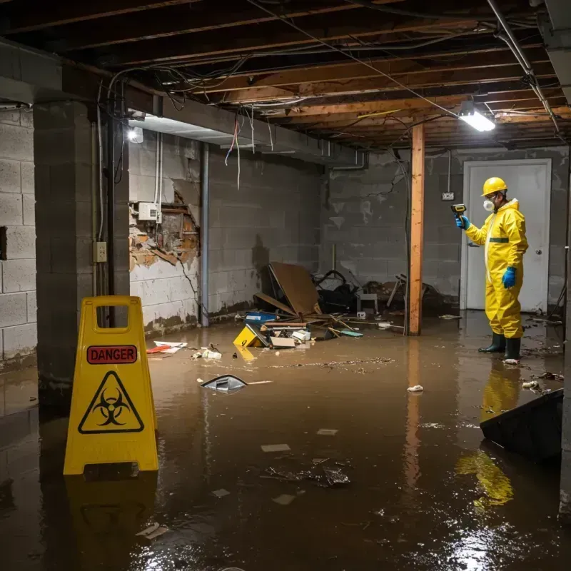 Flooded Basement Electrical Hazard in Lake Mills, IA Property